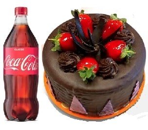 4-6 Kişilik Çikolatalı Pasta 1 Litre Cola
