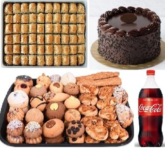 Doğum Günü ve Kutlama Seti: Yaş Pasta Baklava Kuru Pasta ve Kola